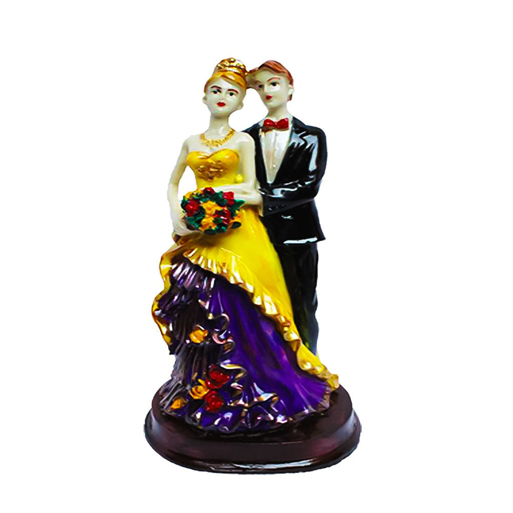 Handcrafted Loving Married Couple Statue Showpiece - Yellow