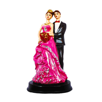 Handcrafted Loving Married Couple Statue Showpiece - Pink