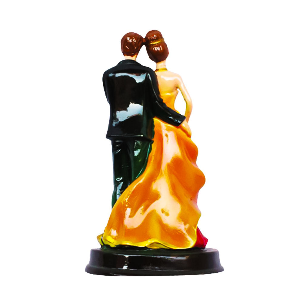 Handcrafted Loving Married Couple Statue Showpiece - Orange