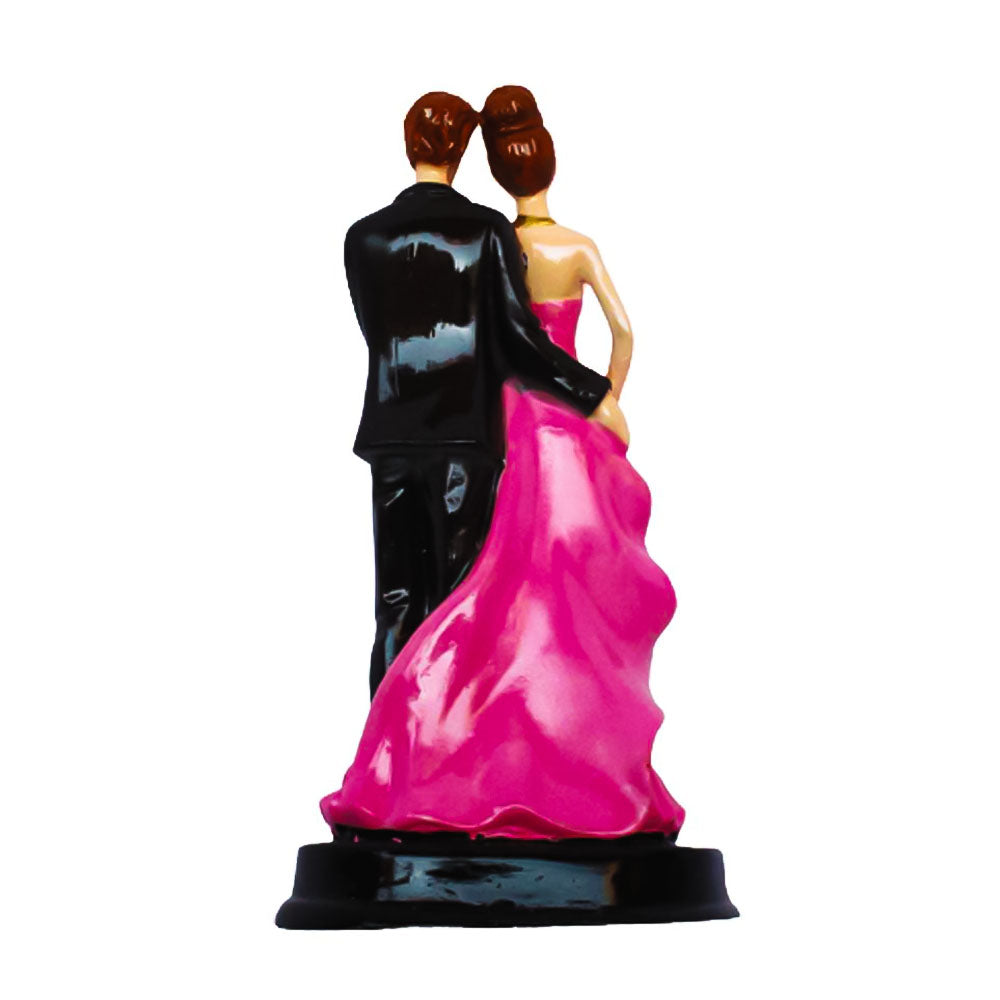 Handcrafted Loving Married Couple Statue Showpiece - Pink