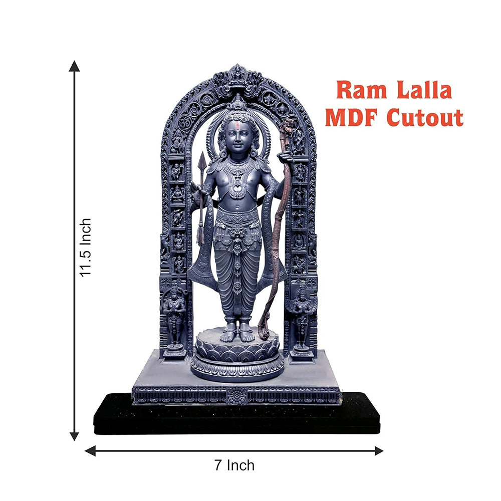 Ram Lalla MDF Cutout – 2D Ayodhya Mandir statue, Ideal for home decor and divine gifts.