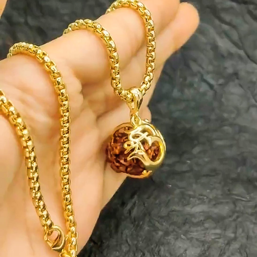 Om Rudraksha Pendant With Chain