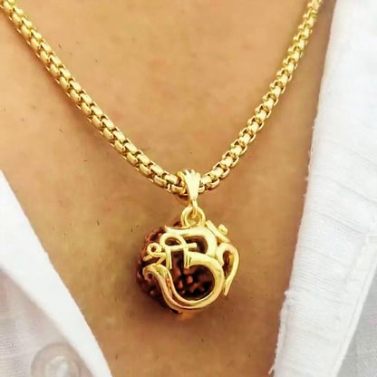 Om Rudraksha Pendant With Chain