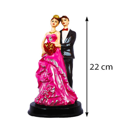 Handcrafted Loving Married Couple Statue Showpiece - Pink