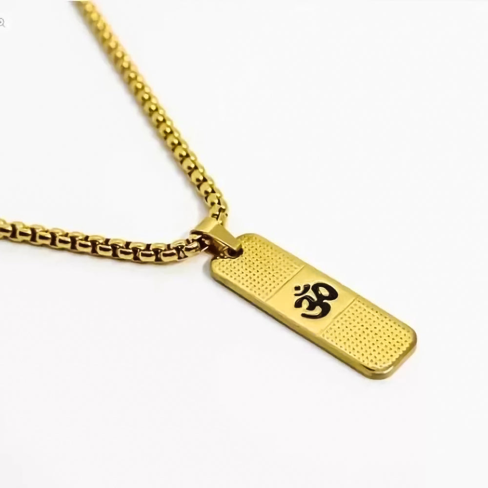 Genuine OM Necklace for Men and Women with Gold plating