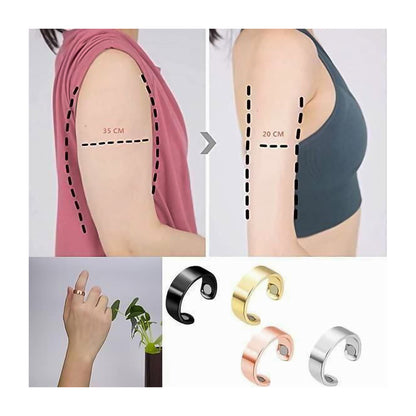 Lymphatic Drainage Magnetic Copper Rings – 4 pcs, adjustable, for arthritis relief and healing.